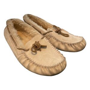 UGG Dakota Amberlight Moccasin Loafer Pink Shell Suede Leather Slipper Flats 9
